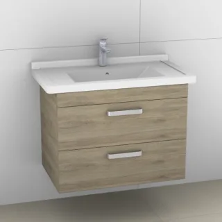 Artiqua 411 Waschtischunterschrank für Starck 3 030480 Sanremo Eiche quer NB, 411-WU2L-D05-7145-428 411-WU2L-D05-7145-428