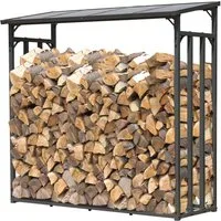 Quick Star Kaminholzregal Außen Metall Pro, Mehrere Größen, Mit / Ohne Wetterschutz, BxTxH:143x70x145 cm