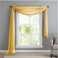 Gardinenbox Freihanddeko (1 St), ohne, transparent, Voile, Uni Volant Transparent Polyester 600cm 140cm