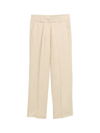 Tom Tailor - Lea Wide Leg Hose mit Leinenanteil braun - Gr. - 34/30