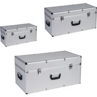 Kreher Werkzeugkoffer Transportkoffer mit Aluminiumrahmen in Silber (Größe wählbar)