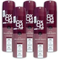 8x4 Deo-Spray 5er Pack 8x4 MEN Anti-Transpirant Spray N°18 Million Nights 5 x 150ml, 5-tlg., Deospray