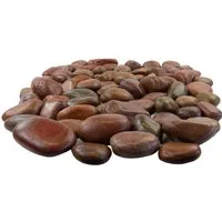 INTERGARDEN Zierkies Dekosteine rot poliert 20 kg, Kieselsteine Garten 5-8 cm, (Sack)
