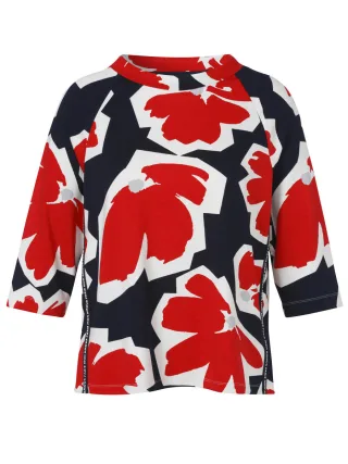VIA APPIA DUE - Sweatshirt Rundhals mit 3/4 Arm blau - Gr. - 46