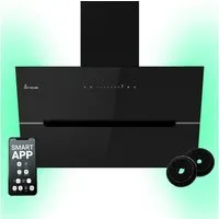 KKT KOLBE Wandhaube Dunstabzugshaube 80cm ECCO8005SM RGBW Ambientebeleuchtung Dunstabzugshaube 80cm ECCO8005SM RGBW Ambientebeleuchtung, Kopffrei / 80cm / Smarte WiFi-App / Schwarz / Glas / Schräghaube