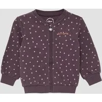 s.Oliver Sweatjacke Sweatshirt Jacke Gemusterte Sweatshirtjacke mit Rippbündchen