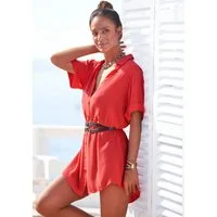 LASCANA Longbluse mit Knopfleiste, Kurzarmbluse, Blusenkleid, sommerlich