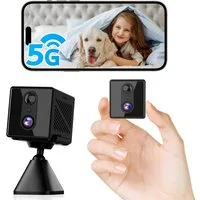 SpionProfi Überwachungskamera Wifi Mini Kamera Video 5G Wlan IP Nachtsicht Bewegungsmelder (1-tlg., 4K Mini Wlan Wifi Kamera mit kostenloser Live App)