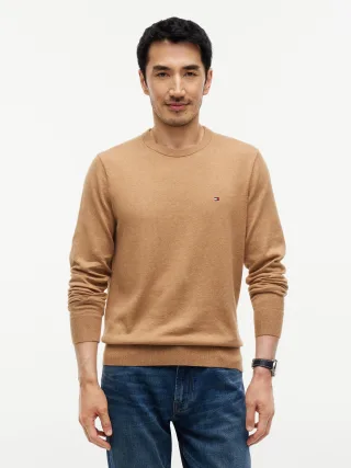 PIMA ORG CTN CASHMERE CREW NECK Safari Canvas Heather - Gr. - XXL