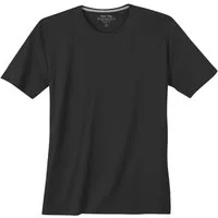 Redmond Rundhalsshirt Redmond Basic T-Shirt schwarz große Größen Rundhals
