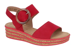Gabor 64.550.15 Damen Sandalette Rubin Rot Keilabsatz Riemchen Sandalen