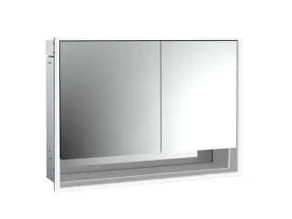 emco LED-Lichtspiegelschrank Loft mit Unterfach Unterputz, 1000 mm, breite Tür links Rückwand weiß 979806217