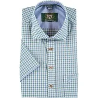OS Trachten Trachtenhemd Gafoo Herren Kurzarmhemd mit Hirsch-Stickerei auf der Brusttasche