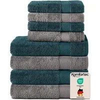 Komfortec Handtuch Set aus 100% Baumwolle, 4 Handtücher 50x100 cm und 4 Badetücher 70x140 cm, Frottee (Packung, 8-St), Duschtücher & Badehandtuch, Weich, Towel, Groß