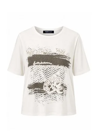 FRANK WALDER - Shirt URBAN ESSENTIALS mit Frontprint taupe - Gr. - 42