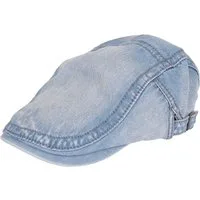 MIRROSI Schiebermütze mit Shirm, Stoff aus Jeans, aus 100% Baumwolle (Herrenmütze, Outdoor Cap, Flatcap, Gatsby Cap, Feldmütze) Atmungsaktiv, Einheitsgröße, Unisex, Damen Herren