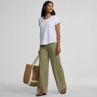Shirt aus Baumwolle/Modal-Mix mit Ballett-Ausschnitt für Damen, Damen, size: regular, Weiß, Baumwolle Modal, by Lands' End