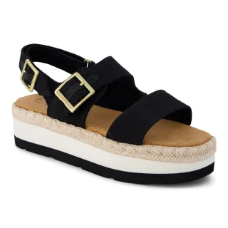 TOMS Giana Textil Damen Schwarze Strand-Sandalen