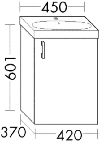 Burgbad WTU Sys30 PG4 Sana 601x420x370 Asteiche Natur, WYSM042RF6336 WYSM042RF6336