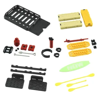 RC Car Models Simulation Roof Suitcase Axle Shovel Oil Tank Jack Lift Gas Cylinder Ladder Escape Plate Board Decoration
