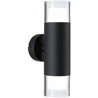 Paulmann Wandleuchte Selection Bathroom Wand-/Deckenleuchte Kame IP44 Signalschwarz 2er, LED fest integriert, Warmweiß