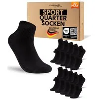 sockenkauf24 Sportsocken 10 Paar kurze Tennissocken Quarter Sportsocken Herren Damen Baumwolle (20-Paar) verstärkte Ferse & Fußspitze, gepolsterte Sohle, Atmungsaktiv