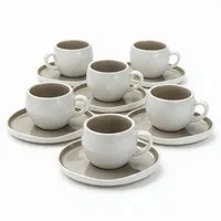 Mulex Tasse AURA Mokkatassenset beige, 12-tlg., Porzellan, spülmaschinengeeignet