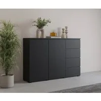 OTTO home Highboard Modo, Breite 150 cm, moderne grifflose Kommode 2Türen/4 SK, Schubladenkommode mit viel Stauraum, Einlegeböden verstellbar