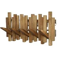 FELIXLEO Garderobenleiste Garderobenleiste aus Holz mit 8 klappbaren Haken Wandgarderobe (1 St)