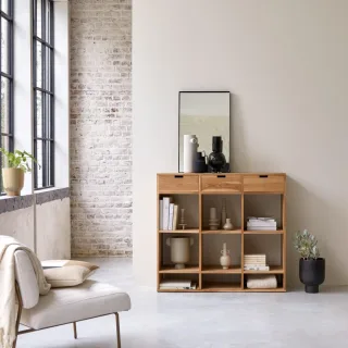 Bücherregal aus Teak massiv 110 × 120 Miho