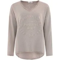 Zwillingsherz Sweatshirt Positive Mind (1-tlg) Fransen
