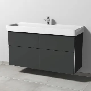 Sanipa 3way Waschtischunterbau zu Laufen Pro S Waschtisch mit 4 Auszügen, Graphit-Matt BP7861B
