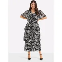 Sheego Etuikleid Abendkleid Kurzarm