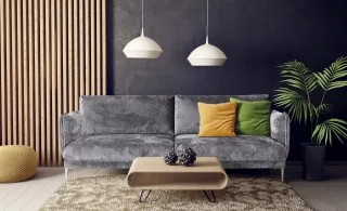 Sofa Designersofa MADISON 3-Sitzer Stoff Tender Way Grau