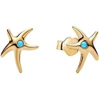 Pandora Paar Ohrstecker 263820C01, für Damen Seestern Goldfarben