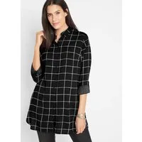 bonprix Longbluse figurumspielende Passform, mit Karomuster, aus Viskose