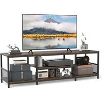 COSTWAY TV-Schrank TV-Regal mit offenen Ablage, Metall, 150cm