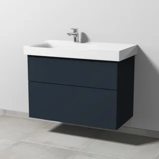 Sanipa 3way Waschtischunterbau zu Geberit Xeno2 Waschtisch mit 2 Auszügen, Marine-Matt SP6621R