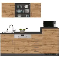 KOCHSTATION Küche KS-Mali, Breite 210 cm, mit E-Geräten