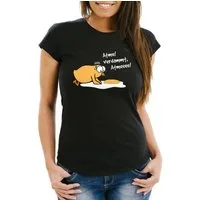 MoonWorks Print-Shirt Damen T-Shirt Spiegelei Spruch Atme! Verdammt Küken Frauen Fun-Shirt mit Print