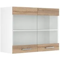 Vicco Glashängeschrank R-Line, Sonoma/Weiß, 80 cm (1-St)