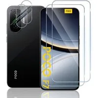 SmartUP Displayschutzglas 2X Schutzglas für Xiaomi Poco F7 Display Kamera Panzerfolie Screen 9H für Xiaomi Poco F7, 4 Stück, Rundumschutz, passgenaue Verarbeitung