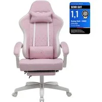 GTPLAYER Gaming-Stuhl Ergonomischer Gaming Sessel Schreibtischstuhl aus Stoff/Kunstleder (Pacekung), Federsitzkissen mit Fußstütze
