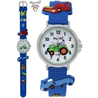 Pacific Time Quarzuhr Kinder Armbanduhr Bauernhof Silikonarmband, Gratis Versand