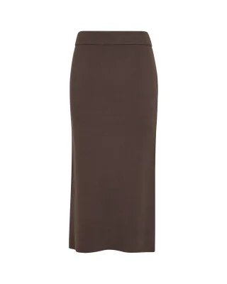msch copenhagen - Midirock mit hohem Bund braun - Gr. - S