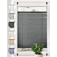 Sonello Plissee crush Klemmfix ohne Bohren, blickdicht, Klemmfix, verspannt, 30cm x 100cm Anthrazit Faltrollo, Easyfix, Blickdicht, Lichtschutz Sonnenschutzrollo verspannt, Jalousie Rollo für Fenster & Tür, einfache Montage, in verschiedenen Farben u