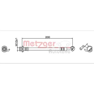 Metzger Bremsschlauch hinten rechts Nissan Qashqai 2 4111954