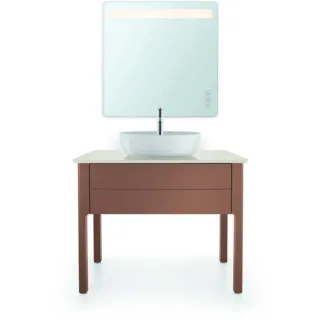 Duravit Luv Aufsatz-Waschtisch 0380500000 50x40cm, geschliffen, 1 Hahnloch, ohne Überlauf, mit Hahnlochbank, weiß
