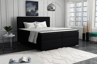 Boxspringbett Schlafzimmerbett SOREL 160x200cm Stoff Inari Schwarz