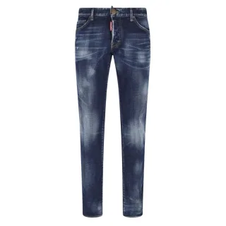 Dsquared2 Skater Jean Jeans mit kanadischer Flagge und Abzeichen in blauer Waschung